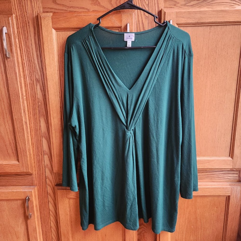 Dressbarn Green Twist Front Women's Top Size XL